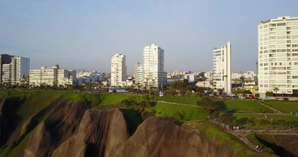 Luftbild Von Lima Peru Lima Hauptstadt Perus Direkt Pazifik Distrikt — Stockvideo