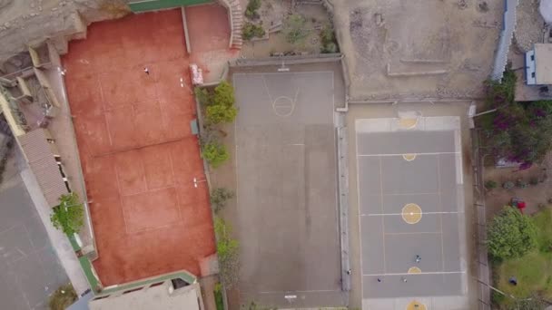 Видео Сделано Беспилотником Спортивной Площадки Районе Молина Лима Перу — стоковое видео