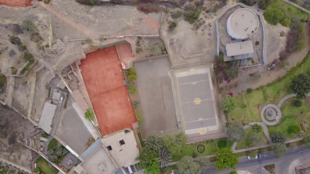 Vídeo Realizado Con Dron Campo Deportivo Distrito Molina Lima Perú — Vídeos de Stock
