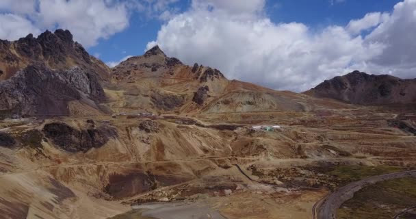 Luftaufnahmen Den Peruanischen Anden Ticlio Gebirge Natürliche Grenze Zwischen Den — Stockvideo
