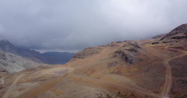 Aerial Video Peruvian Andes Ticlio Mountain Natural Border Lima Junin — Stock Video