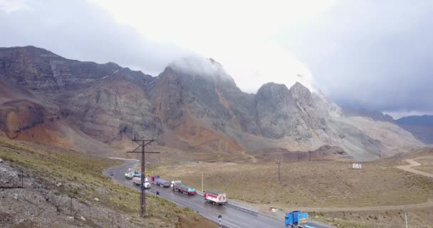 Vídeo Aéreo Los Andes Peruanos Ticlio Frontera Natural Entre Lima — Vídeos de Stock