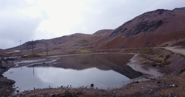 Aerial Video Peruvian Andes Ticlio Mountain Natural Border Lima Junin — Stock Video