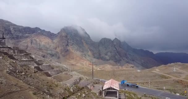 Aerial Video Peruvian Andes Ticlio Mountain Natural Border Lima Junin — Stock Video