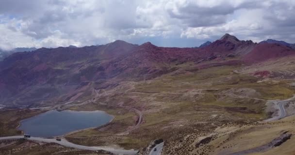Aerial Video Peruvian Andes Ticlio Mountain Natural Border Lima Junin — Stock Video