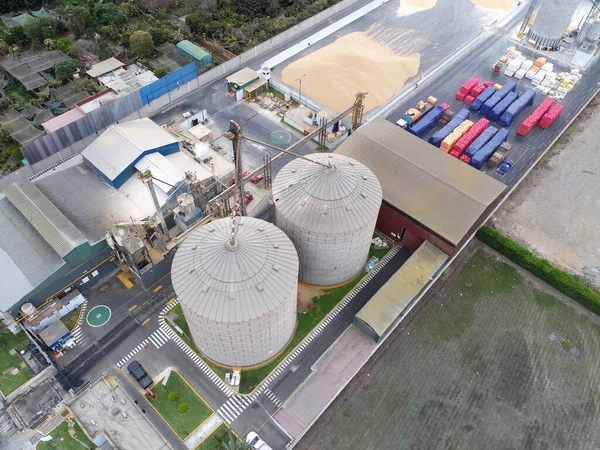 Aerial image of storage for grain and food.