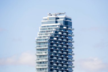 Toronto, Ontario / Kanada; 12 Ekim 2019: Toronto şehir merkezi göle yakın.