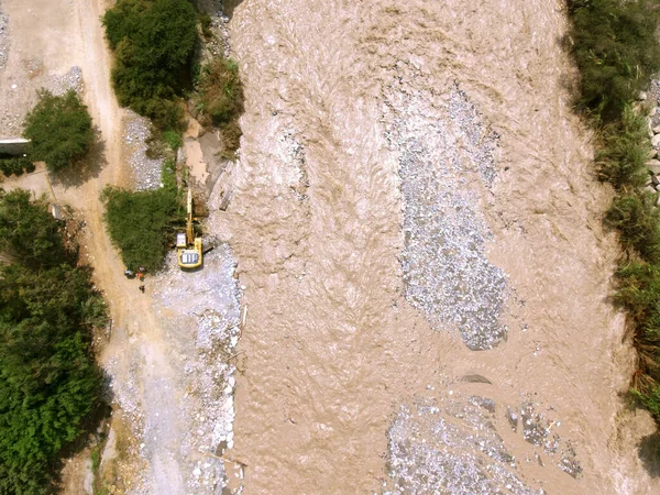 Luftbild Mit Drohne Von Cieneguilla Lima Peru Der Fluss Lurin — Stockfoto