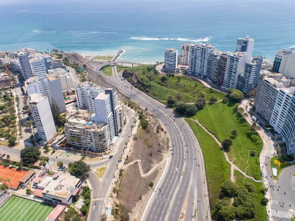 Aerial Image Made Drone Lima Peru Sundays Private Cars Allowed — Stock Photo, Image