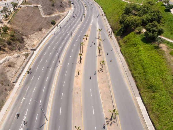 Lima Peru Drónjával Készült Légi Felvétel Vasárnap Tilos Magánautó Kijárási — Stock Fotó