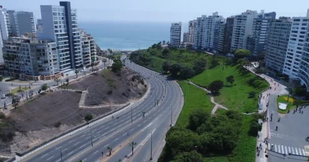 Image Aérienne Faite Avec Drone Lima Pérou Dimanche Aucune Voiture — Video