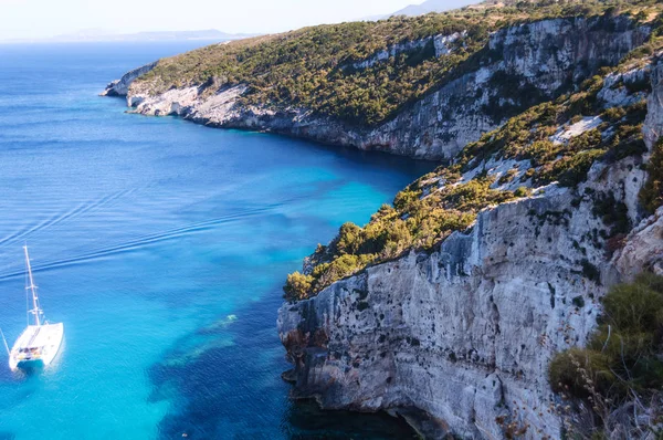 Blue caves. Natural landmark of Zakynthos island, Greece.