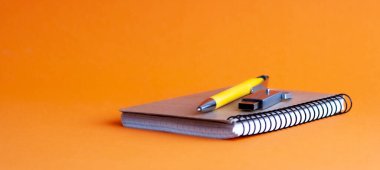 Bilgi ezberleme: kitaplar ve düzenleyici masanın üzerinde, bir depolama aygıtı ve dizüstü bilgisayara yerleştirilmiş bir tükenmez kalem, veri kaydetmek ve depolamak için yeni bir teknoloji.