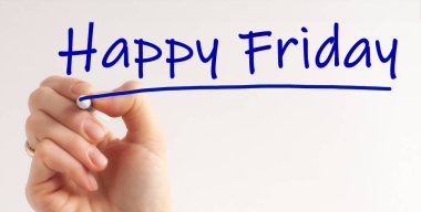 El yazısı yazması mutlu cuma günleri mavi kalemli, konsept