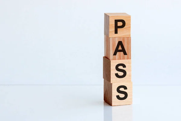 Pass Words Wooden Blocks Front View — Stock Photo, Image