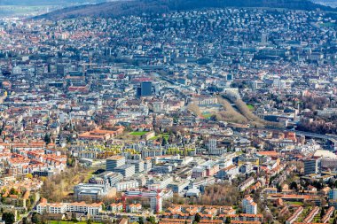 Uetliberg dağ Zürih şehir panoraması 