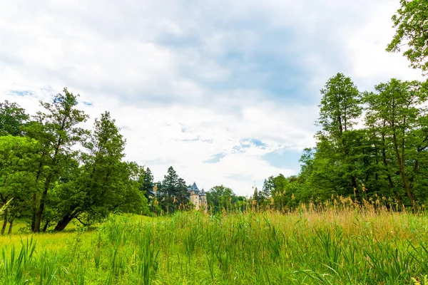 Park and castle building in Goluchow, Poland — Stock Photo, Image