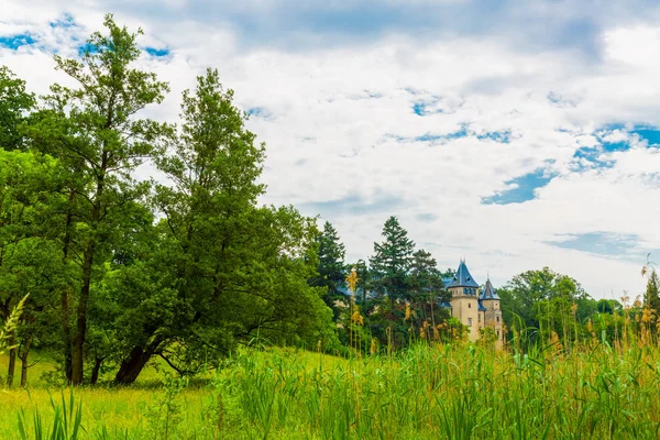 Park and castle building in Goluchow, Poland — Stock Photo, Image