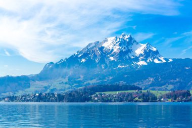 Lake Lucerne, İsviçre Pilatus Dağı manzarası
