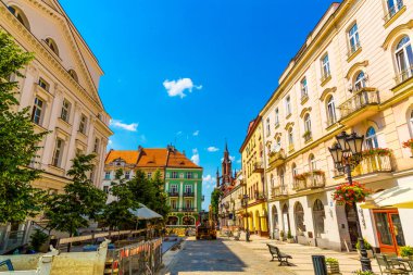 Old town square in city of Kalisz, Poland clipart