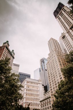 New York'ta kurbağa persective Gelen Manhattan binaları