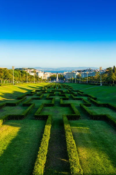 Eduardo VII公园位于葡萄牙里斯本市 图库照片