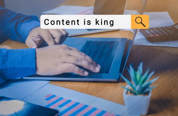 Content is king in digital marketing for SEO web concept. Content marketing is the only marketing left. business content concept. technology internet and web concept.