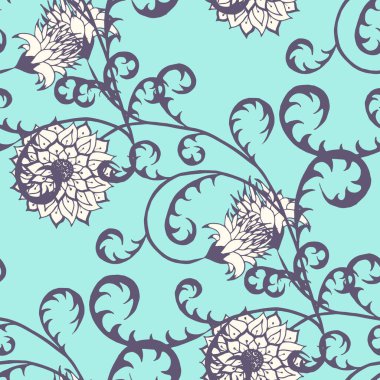 El Çekimi Çiçekleri. Kusursuz desen. Chintz, Tekstil ve Mayo için yeni bir uyum. Country Style 'da Summer Blossoms ile Basit Çizimler. Çiçekli Sonbahar Şablonu.