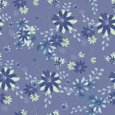 Daisy Flowers 'la kusursuz desen. Yazdırma, Tekstil, Çarşaf, Kumaş İçin Parlak Doku. Ambalaj kağıdı için güzel bir model. Vektör Vahşi Çiçekler. Sonsuz doku. Retro Biçiminde Renkli Uyum.