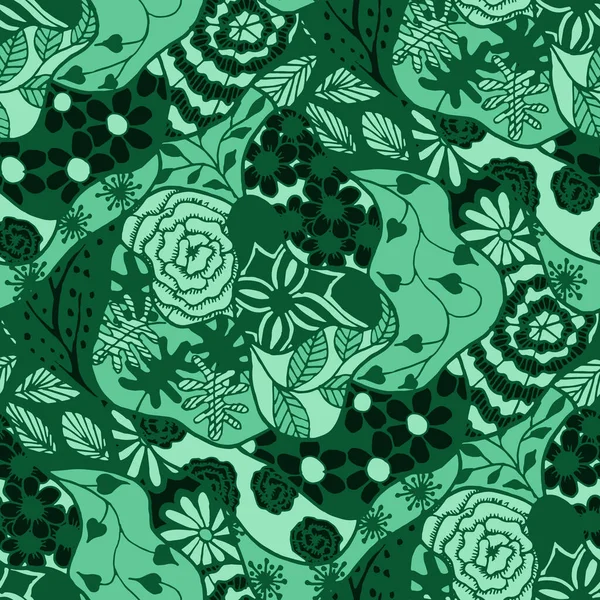 Zentangle Flowers Nahtloses Muster Retro Rapport Für Kleid Druck Tischdecke — Stockvektor
