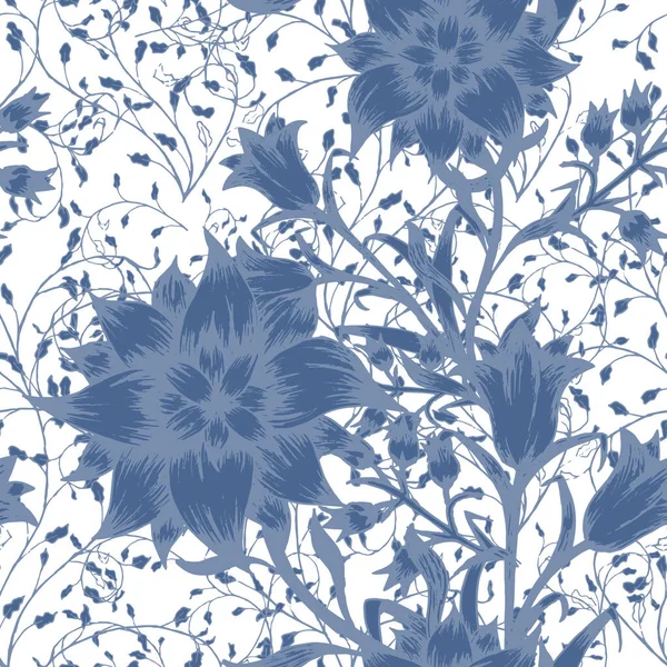 Floral Nahtlose Muster Mit Niedlichen Blumen Ornament Für Textile Leinen — Stockvektor