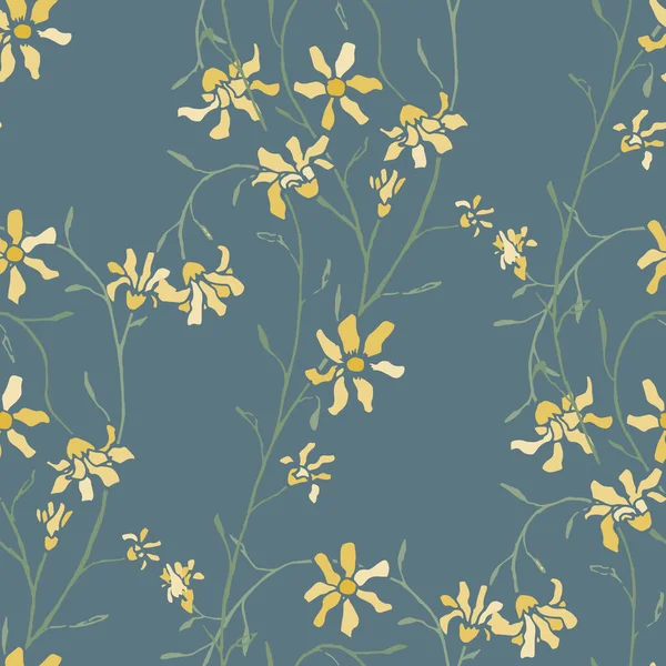 Floral Seamless Pattern Mit Winzigen Blumen Ornament Für Textilblusenkleid Retro — Stockvektor
