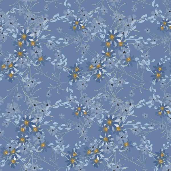 Motif Floral Sans Couture Avec Des Violettes Des Fleurs Marguerite — Image vectorielle