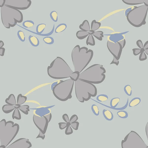 Motif Floral Sans Couture Avec Des Fleurs Délicates Gros Éléments — Image vectorielle