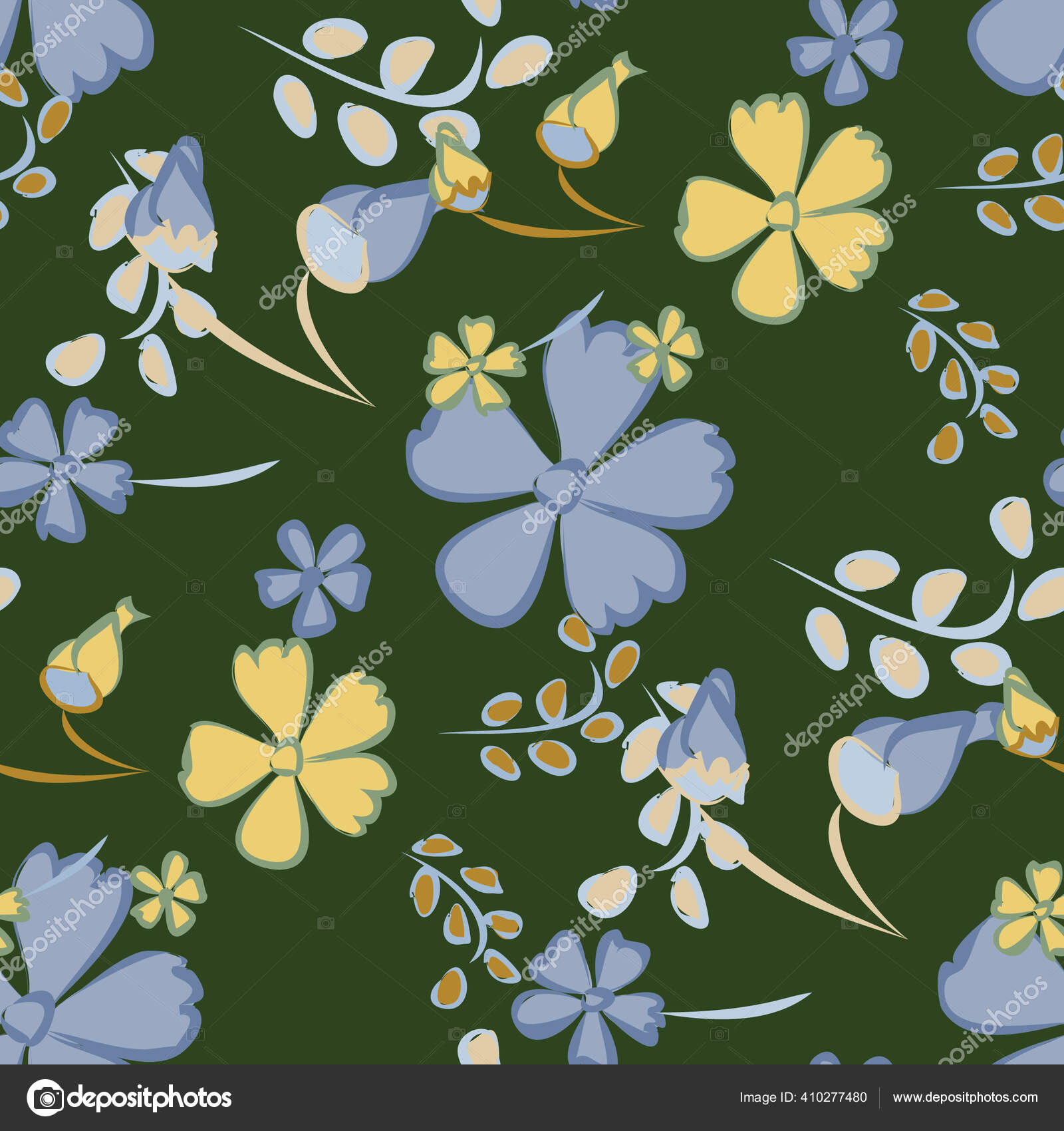 花型无缝图案花朵精致采购产品印刷纺织品壁纸的大元素包装纸的漂亮图案病媒野花五彩缤纷的现代和谐 图库矢量图像 C Vikoshkina