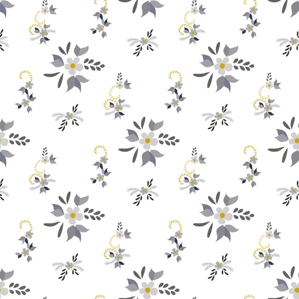 Маленькие Цветы Бесшовный Узор Маленькими Простыми Цветами Занавески Бумага Обои — стоковый вектор