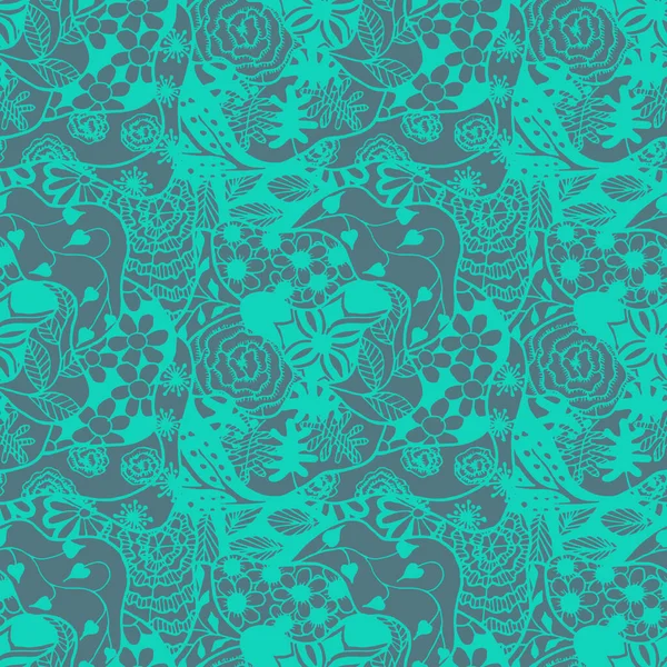 Zentangle Flowers Modèle Sans Couture Rapport Rétro Pour Maillots Bain — Image vectorielle