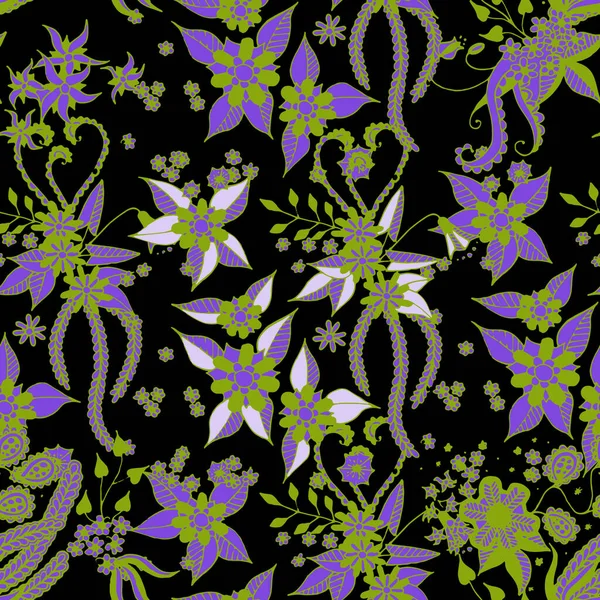 Seamless Floral Pattern Trendy Asian Rapport Print Wallpaper Linen Seamless — Stock Vector