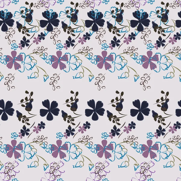 Motif Floral Sans Couture Avec Des Fleurs Délicates Gros Éléments — Image vectorielle
