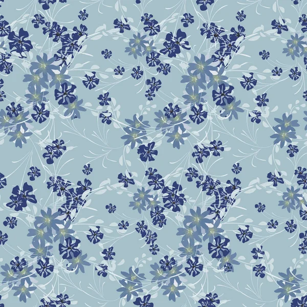 Virágmintás Minta Ibolyával Daisy Flowers Szel Kis Elemek Nyomtatáshoz Textilhez — Stock Vector
