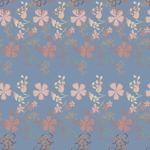 Floral Seamless Pattern Mit Zarten Blumen Große Elemente Für Druck — Stockvektor