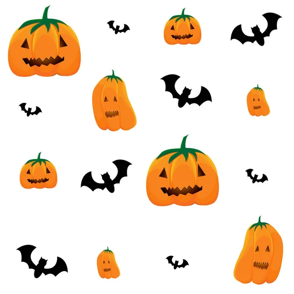 Halloween Vzor Dýně Bat — Stockový vektor