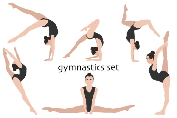 Gymnastiek Set Meditatie Pose — Stockvector