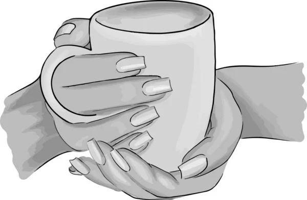 Ícone de vetor mão com design de unhas de manicure — Vetor de Stock