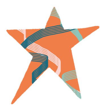 El yapımı çizim dokularını dekore et yıldız koleksiyonu elementleri 