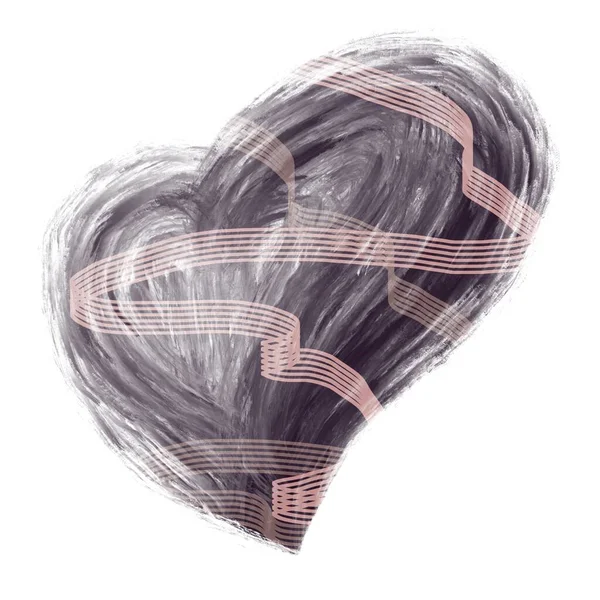 Dekorieren handgefertigte Zeichnung Herz Valentine Kollektionen Elemente — Stockfoto