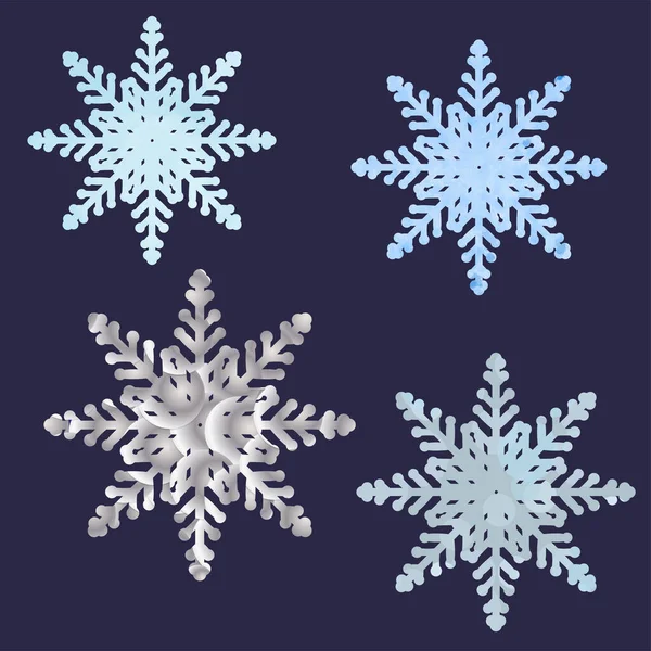 ハンドメイドのドローイングテクスチャを飾る雪の結晶コレクション要素 — ストック写真