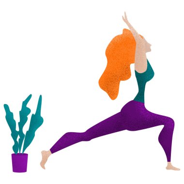 yoga web sitesi veya tasarım için renk illüstrasyonu 