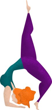 yoga web sitesi veya tasarım için renk illüstrasyonu 