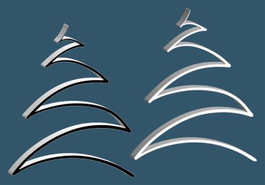 Dekor, tasarım web sitesi veya posterler için 3d kış ağacı 